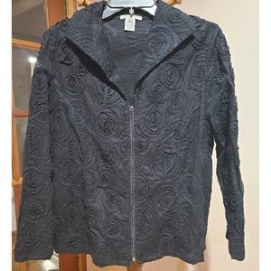 Vintage Benton's Black Floral Rose Jacket